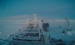 Screengrab of a timelapse video showing the Teekay tanker Eduard Toll making the first independent crossing, unassisted by an icebreaker, of the Arctic sea route in winter.