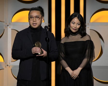 (L-R) Remy Siu and Nhi Do accept the Peabody Award for “1000xRESIST” onstage during The 85th Annual Peabody Awards at Beverly Wilshire, A Four Seasons Hotel on June 01, 2025 in Beverly Hills, California.