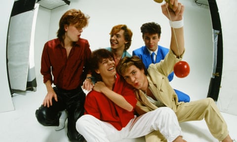 Duran Duran in 1982, (l to r) John Taylor, Andy Taylor, Nick Rhodes, Simon Le Bon and Roger Taylor.