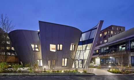 Maggie’s Royal Free in Hampstead, north London, designed by Studio Libeskind, at dusk