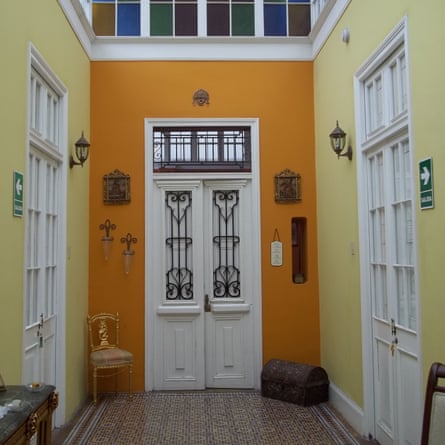 The lobby area and front door of Residencial Miraflores B&B, Lima, Peru