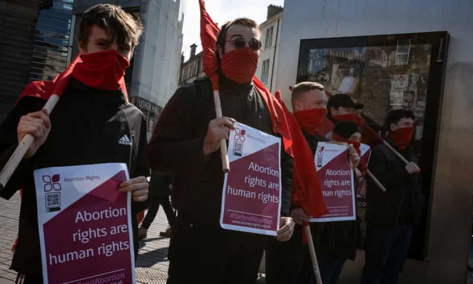 Young Communist League members supporting the pro-choice campaign in Edinburgh