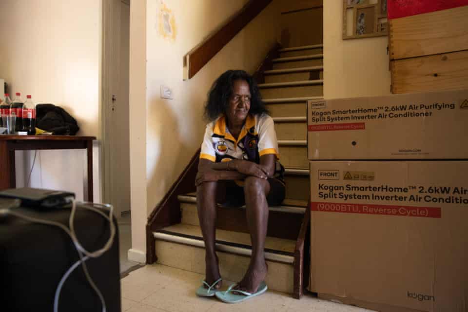 Pam Saha, Stanley Russell's auntie, in the home where he was shot dead by police. 