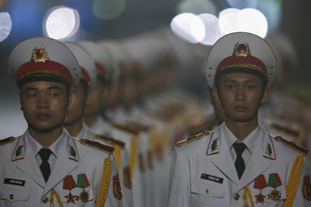 Honour guard for Putin’s arrival at Noi Bai airport, Hanoi, Vietnam