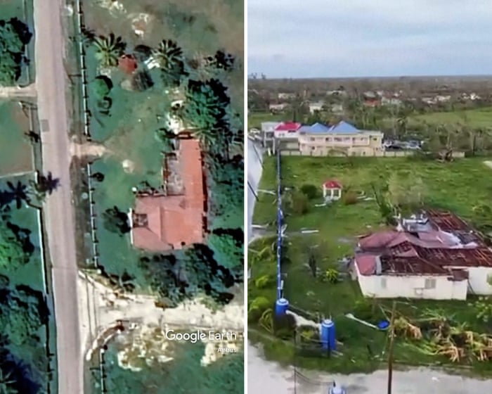 Before-and-after views show Hurricane Melissa damage to Jamaican town – video