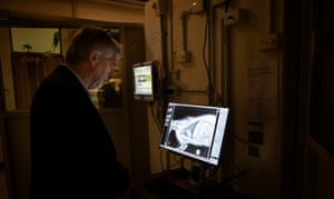 Mark Lawrie, the veterinary teaching hospital’s chief executive, views an X-ray