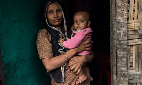 Rohingya woman with her baby