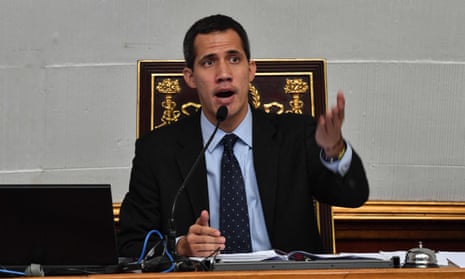 Juan Guaidó speaks during a session at the national assembly in Caracas, Venezuela on 29 January. 
