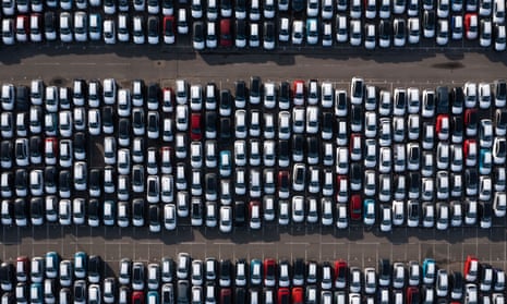 New cars parked at Tilbury Docks