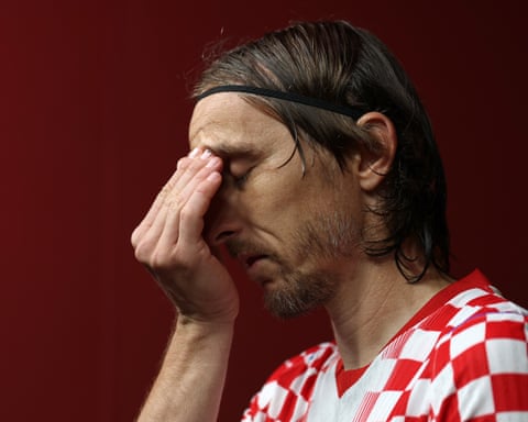 Luka Modric of Croatia reacts in the tunnel before playing Panama at Toronto Stadium.