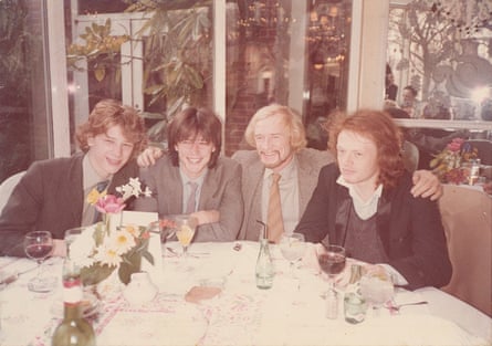 Jamie Harris, Damian Harris, Richard Harris and Jared Harris in the film The Ghost of Richard Harris.