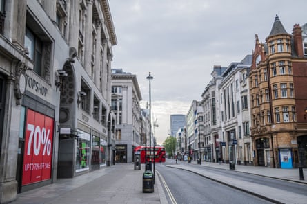 Oxford Street is deserted during the lockdown