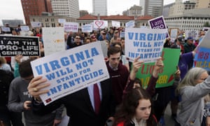 Abortion opponents rally on the steps of the Capitol in Richmond, Virginia.