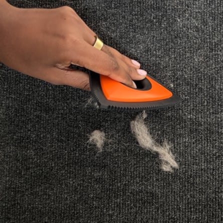 An Analon Pet Hair Remover removing cat hair