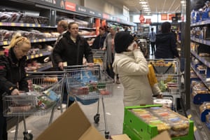 Shoppers in an Aldi supermarket in London this week