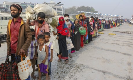 MYANMAR: Junta accused of forcing people to brink of starvation 6 Rohingya refugees wait to board navy vessels travelling to Bhasan Char island from the south eastern port city of Chattogram, Bangladesh, Feb 2021