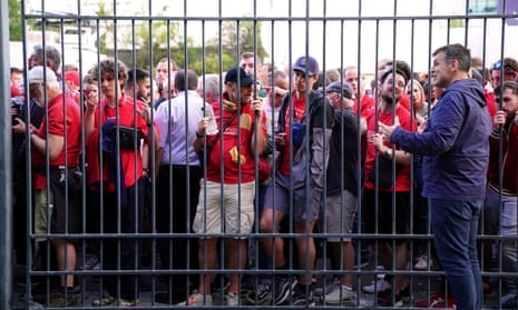 Liverpool fans stuck outside the Champions League final in Paris.