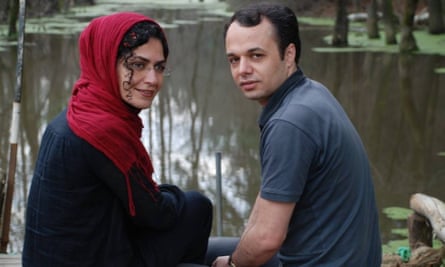 Bahareh Hedayat with her husband, Amin Ahmadian. 