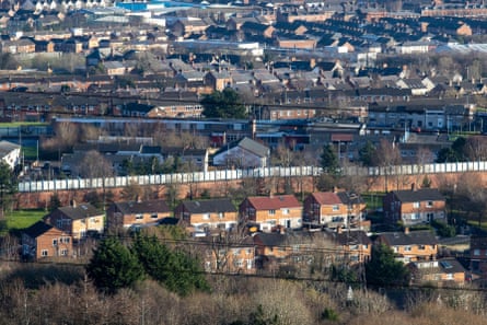 One of the ‘peace walls’ separating areas of Belfast, pictured in 2017.