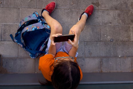 Child using a phone