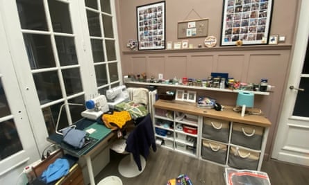 room with sewing machines and equipment for mending and making clothes
