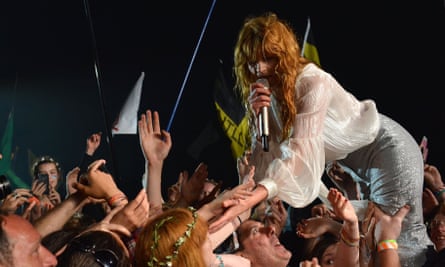 Florence + the Machine headlining on the Pyramid stage, Glastonbury festival 2015.