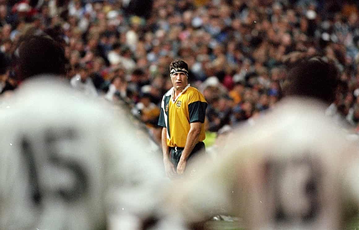 John Eales, the Australia captain, pictured during the 1998 RWC qualification match against Fiji which the Wallabies won 66-20.
