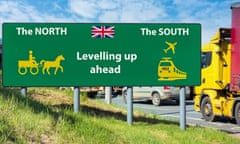 Levelling up, HS2, north south divide, northern powerhouse... concept<br>2HKCGTE Levelling up, HS2, north south divide, northern powerhouse... concept