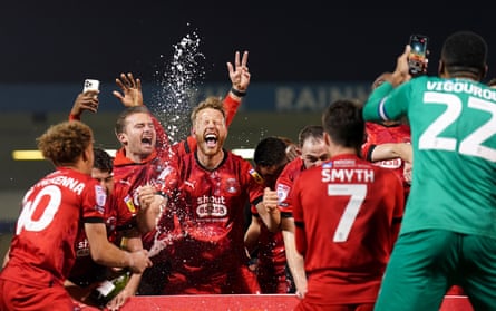 Champagne celebrations as Leyton Orient climb back to League One.