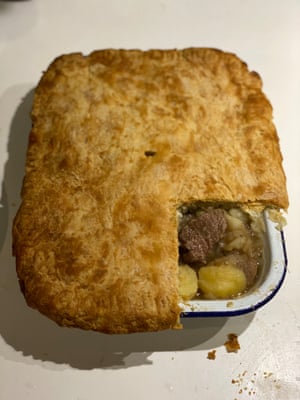 Paul Hollywood’s pie uses two types of potatoes, a floury one that breaks down and thickens the gravy, and a waxy one for texture.