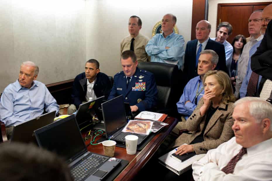 The smooth compromise: how Obama’s iconography obscured his omissions | Barack Obama 4 Joe Biden, Obama and Hillary Clinton with White House staff and members of the national security team during the mission against Osama bin Laden in 2011.
