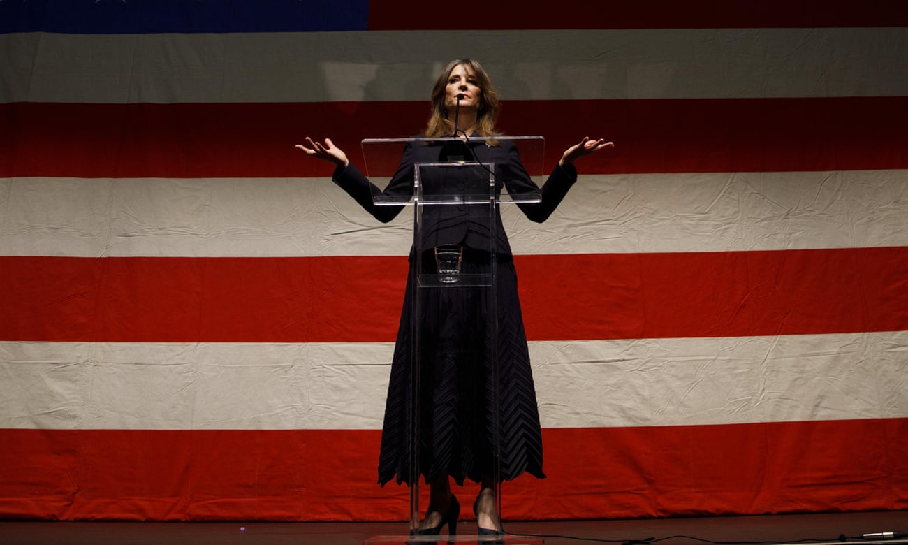 Vote for me: Marianne Williamson announces the start of her presidential campaign in Beverly Hills, January 2019. 