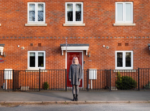 Meghan Beesley outside her old two-bed terrace house in Loughborough, which she sold for £200,000