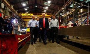 Donald Trump visits McLanahan Corporation headquarters in Hollidaysburg, Pennsylvania.