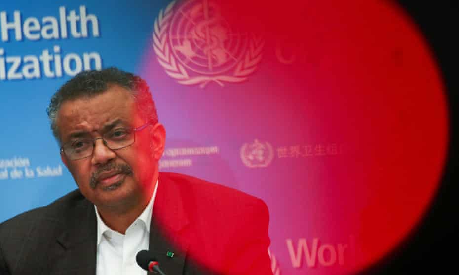 Tedros Adhanom Ghebreyesus, director-general of the World Health Organization, speaking to the media about Covid-19 in January 2020. 