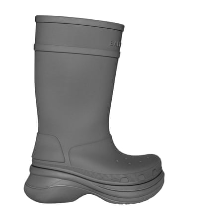 Give it some welly ... Balenciaga’s knee-high Croc ‘rain boot’