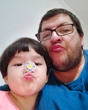Chris Hill with his four-year-old daughter Renee Gao. Chris Hill with his four-year-old daughter Renee Gao.
