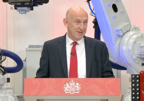 John Healey giving his speech.