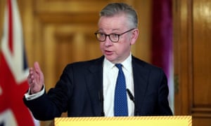 Michael Gove answering questions from the media