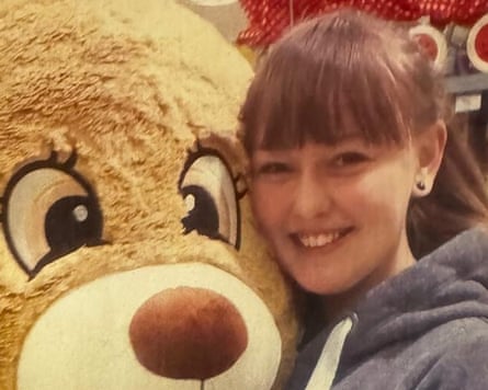 Alex Davies with a large toy bear