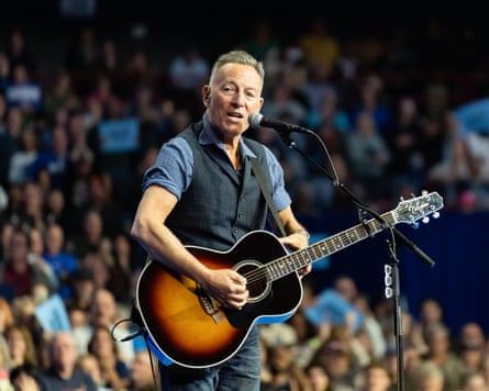 Bruce Springsteen on stage in 2024.