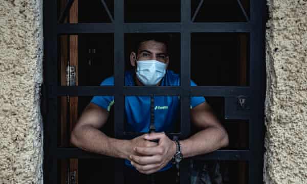 A migrant helper at the church in Las Reyohas, Gran Canaria