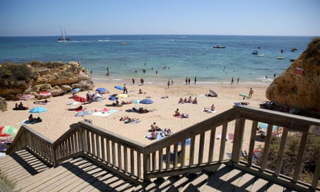 Oura beach in Albufeira, Algarve region, Portugal.