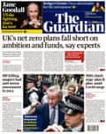 Guardian front page, 20 October 2021