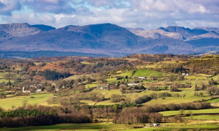 View of the fells from Brigsteer, Cumbria.