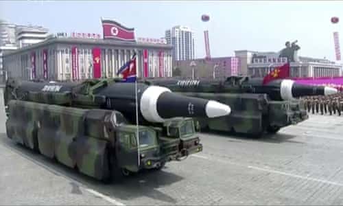 Pyongyang parades military might and warns US as nuclear test fears persist