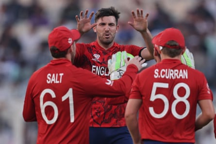 Jamie Overton celebrates after taking the wicket of Harry Manenti at Eden Gardens