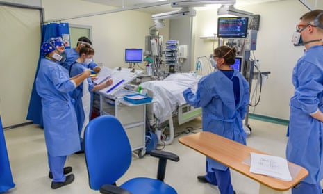 NHS staff inside a Covid intensive care unit in Coventry