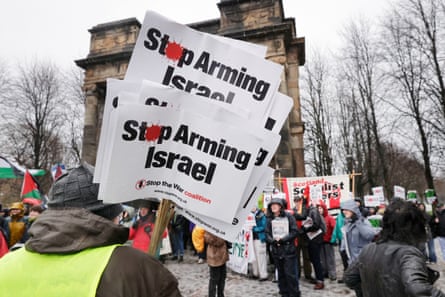 Activists protest against Israel’s actions in Gaza.