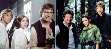 Stills from Star Wars (New Hope and Return of the Jedi) featuring Mark Hamill, Carrie Fisher and Harrison Ford